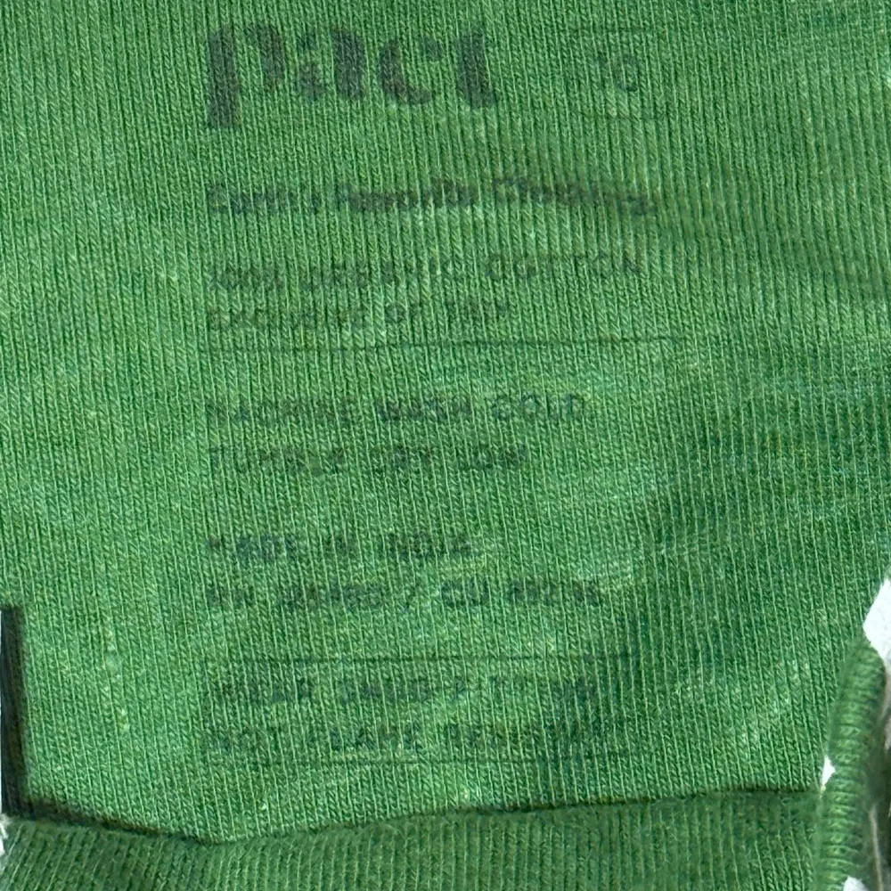 Pact Green and White Kids Pajamas, sz 10